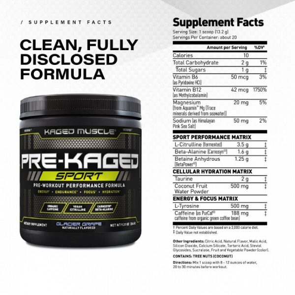 Pre-Kaged Sport (20 Servings) Facts